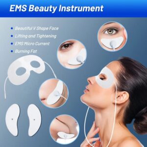 Masajeador Facial EMS con 4 electrodos + adaptador de parpados