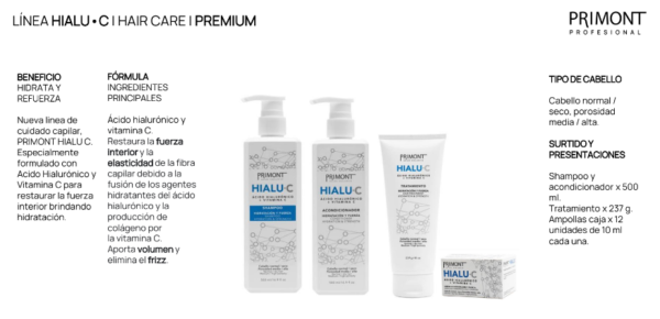 SHAMPOO HIALU C 500 GRS   Primont - Imagen 2