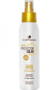 SPRAY Protector Solar Factor Alto SPF 55 Toque Seco FACIAL incoloro 100ml