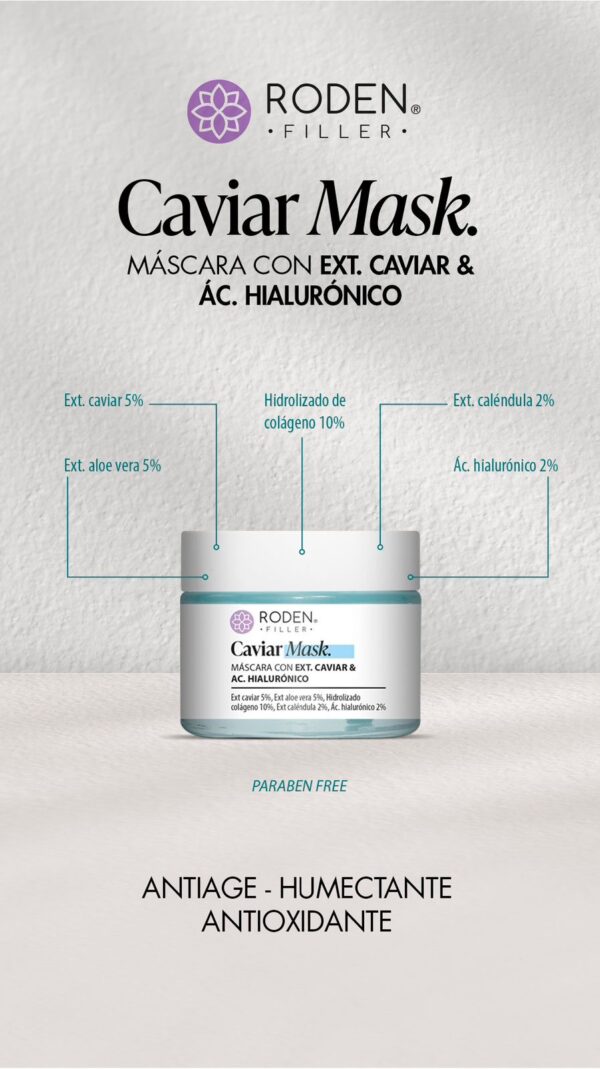 Mascara con Extracto de Caviar y Acido Hialuronico x 50gr Roden Filler