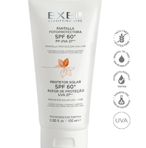 PANTALLA FOTOPROTECTORA SPF 60. FP UVA 27** x 100ml Exel Biocosmetica -Linea clarificante