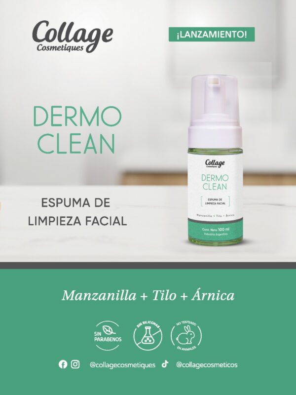 Espuma de Limpieza Facial DERMO CLEAN Manzanilla, Tilo y Árnica Collage