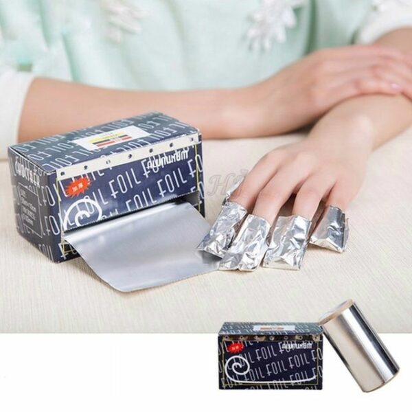 Papel aluminio para uñas con dispenser