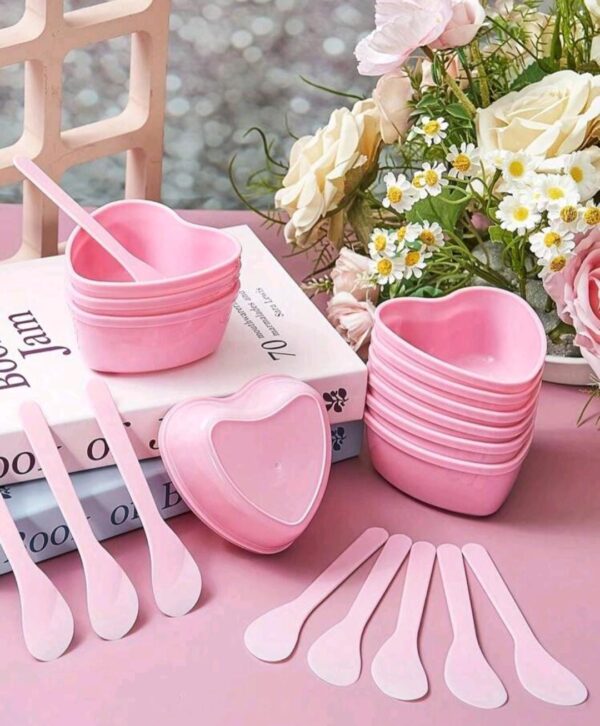 Bols + espatula rosa corazon SET