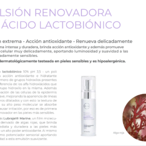Emulsion renovadora con Acido Lactobionico 10% + Lubrajel® Marine SILUMA