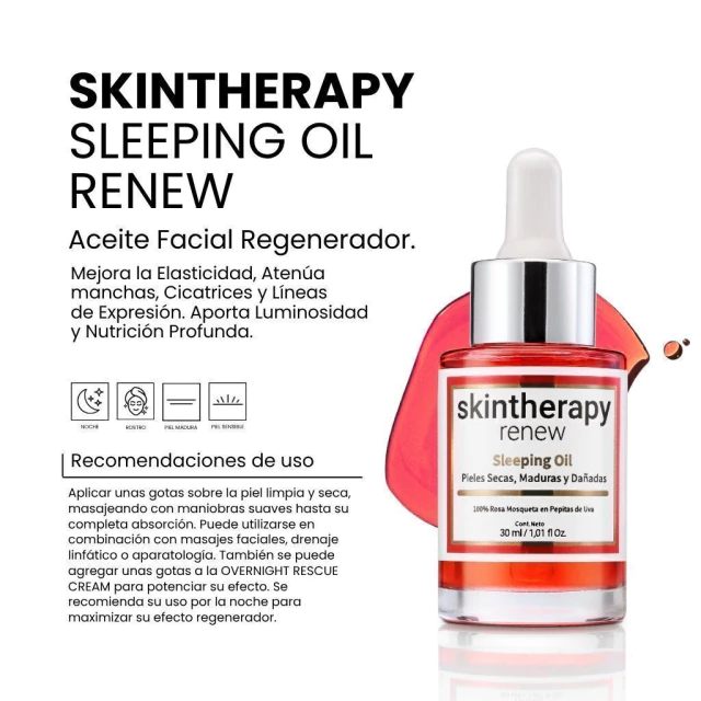 SKINTHERAPY OIL RENEW oleo con rosa mosqueta en pepitas x 30ml NIZA - Imagen 3