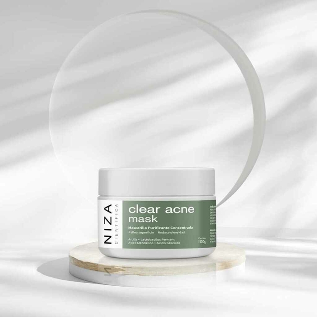 CLEAR ACNE MASK Mascara arcillosa purificante piel acneica y oleosa x 100ml NIZA - Imagen 2