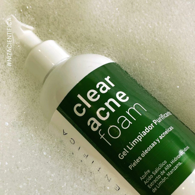 CLEAR ACNE FOAM Gel limpiador pieles oleosa y acneicas x 250ml NIZA - Imagen 2
