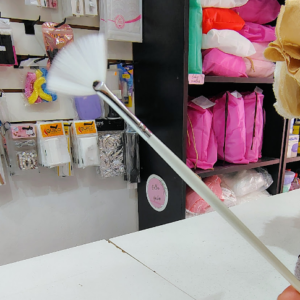 Pincel abanico chato para trabajar acidos pelo corto Blanco