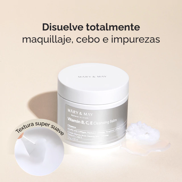 Bálsamo Limpiador con VITAMIN B, C, E CLEANSING BALM 120g Mary&May - Imagen 6