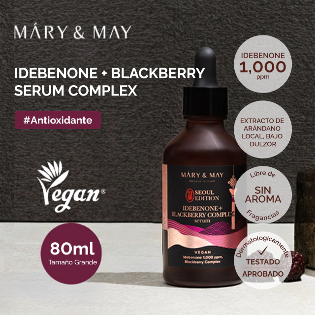Serum facial con IDEBENONE+BLACKBERRY COMPLEX SEOUL SERUM 80ml Mary&May - Imagen 2
