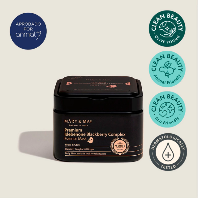 Mascara facial (20 unidades) con IDEBENONE BLACKBERRY COMPLEX ESSENCE MASK Mary&May