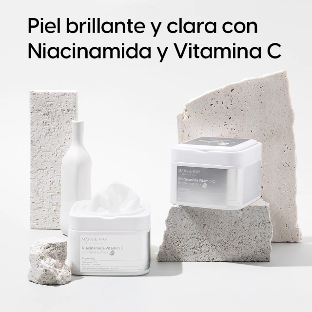 Mascara facial (30 unidades) con NIACINAMIDE VITAMIN C BRIGHTENING MASK Mary&May - Imagen 3