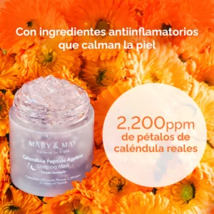 Mascara facial con CALENDULA PEPTIDE AGELESS SLEEPING MASK 110g Vegana  Mary&May