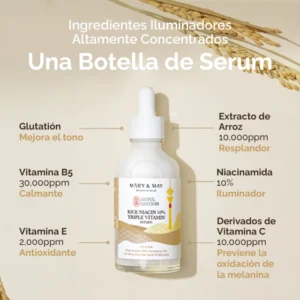 Serum facial  con RICE NIACINAMIDE 10% TRIPLE VITAMINE SERUM 80ml Mary&May