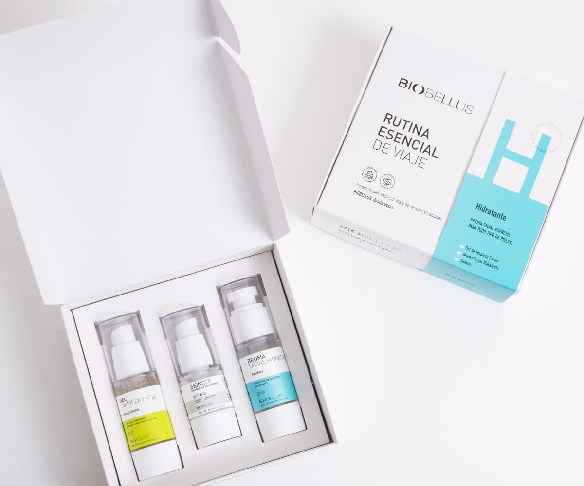 Rutina Escencial Hidratante con Gel de limpieza+Bruma+Skincer Biobellus