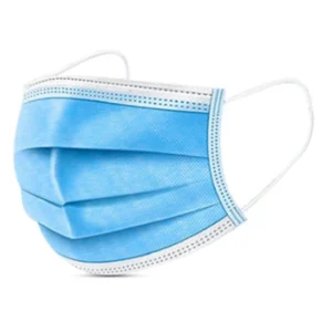 Barbijo tricapa con Clip nasal Celeste