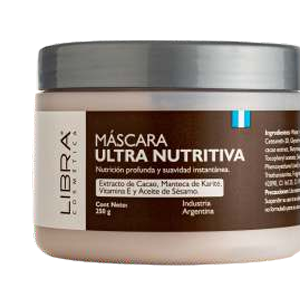 Máscara ultra nutritiva con cacao, Manteca de karite, Vitamina E y Aceite de sesamo Libra cosmetica