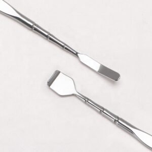 extractor de acne modelo espatula de acero doble punta