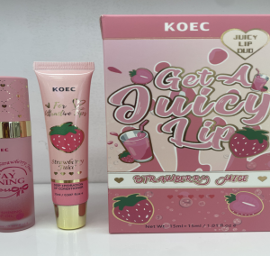 SET DE LABIOS DE FRESA (BÁLSAMO + BRILLO) KOEC