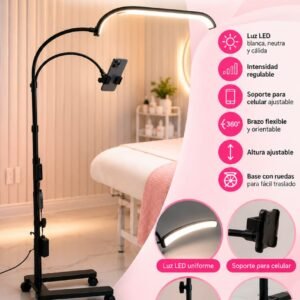 Lampara de pie con soporte para celular