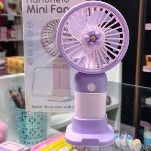 Ventilador Beauty con deco flor y base mini carga usb